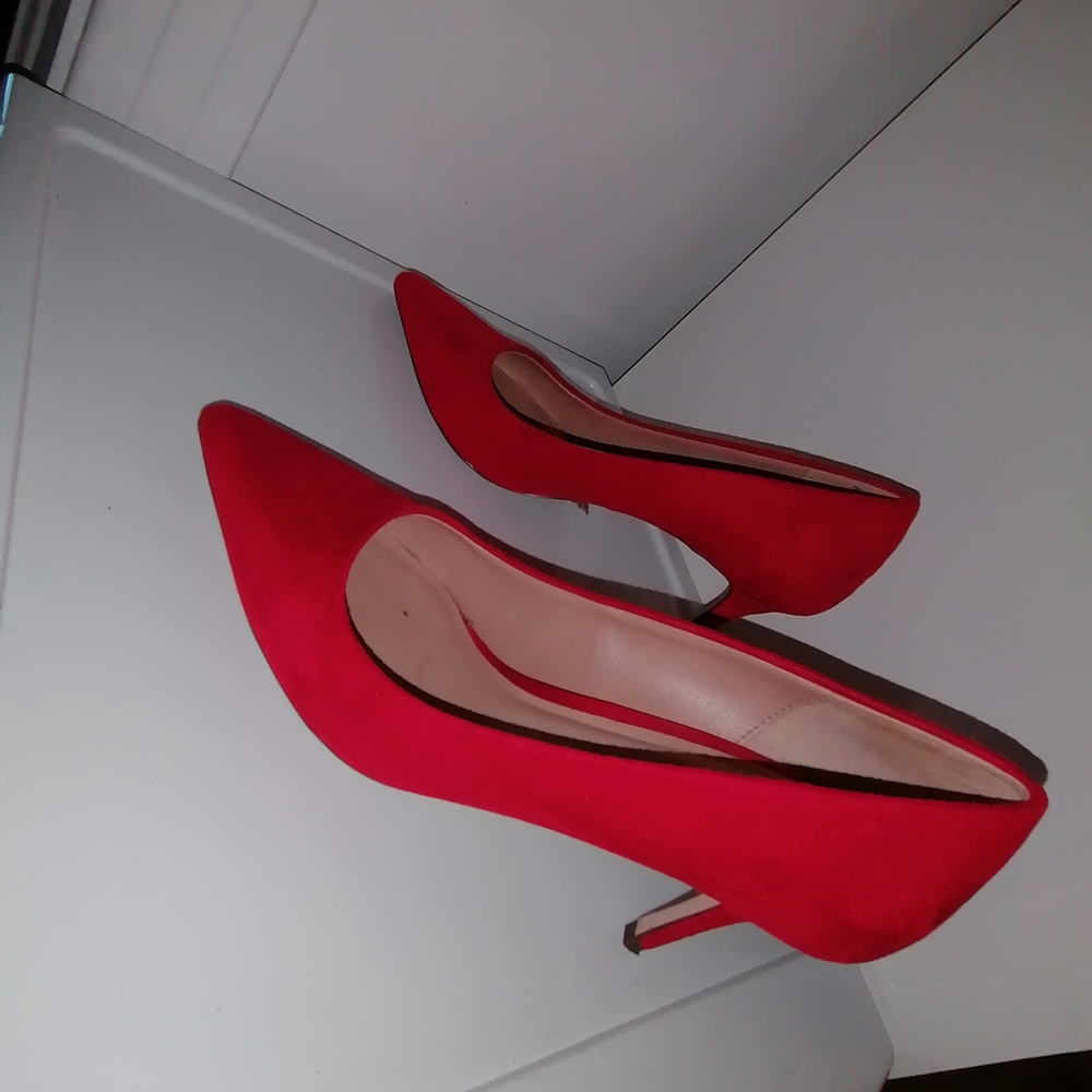 Call It Spring Vibrant Red Stilettos. Suede finish 7.5